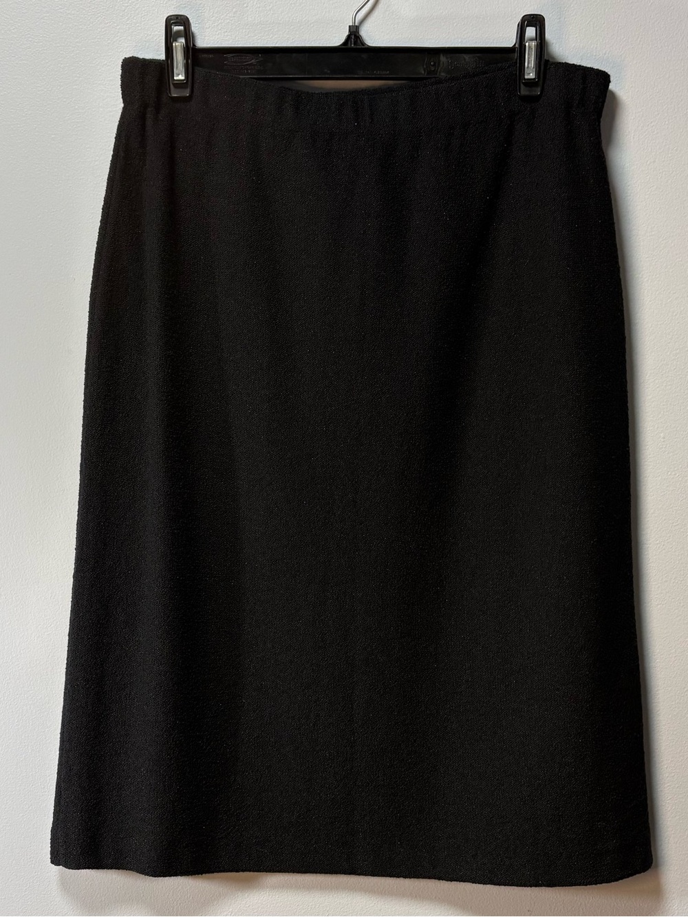 St. John Black Knit Straight Skirt